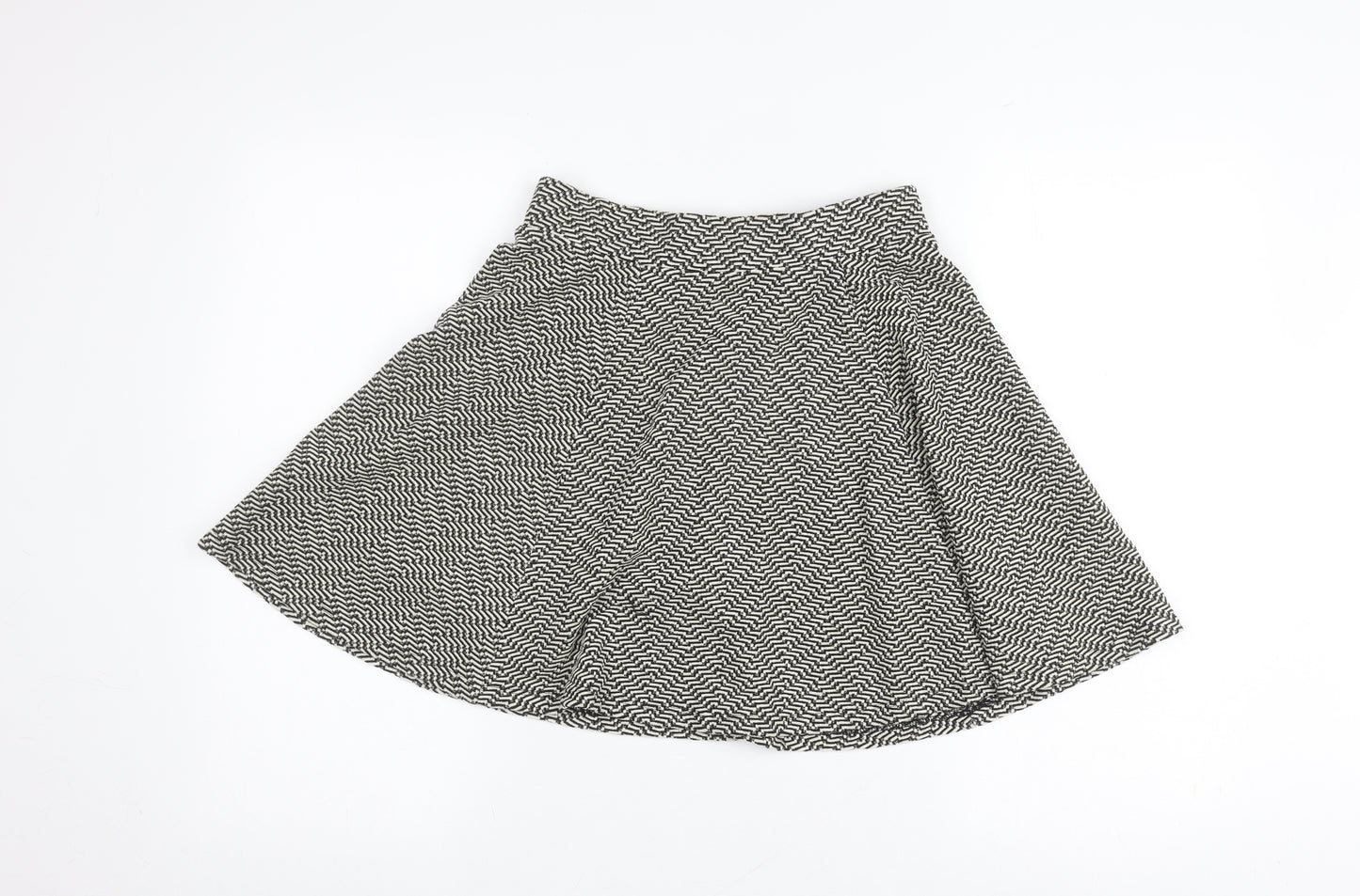 Superdry Women's Black A-Line Skirt, UK 10, Geometric