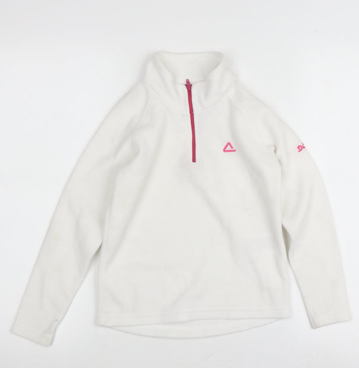 Dare 2b Girls White Fleece Sweatshirt 1/2 Zip 7-8 Years