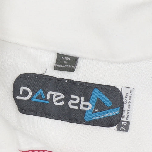 Dare 2b Girls White Fleece Sweatshirt 1/2 Zip 7-8 Years