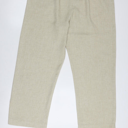 Eastex Women's Beige Linen Trousers Size 16