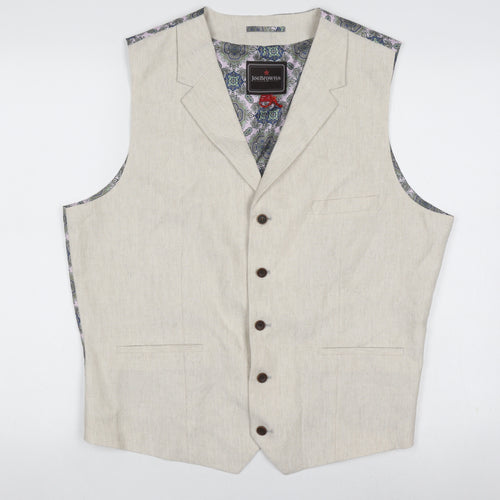 Joe Browns Men's Beige Linen Waistcoat 44 New