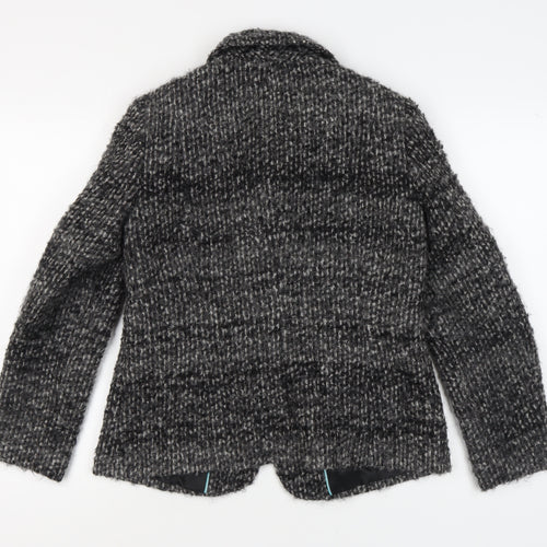 Marks and Spencer Women's Black Tweed Coat Size 12