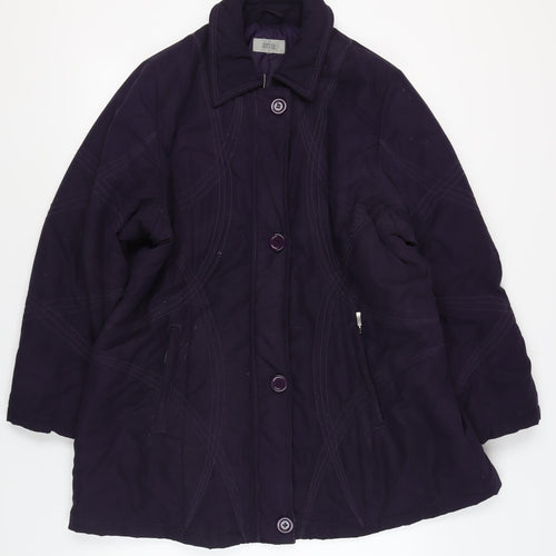 Marks and Spencer Women's Purple Quilted Coat Size 20
