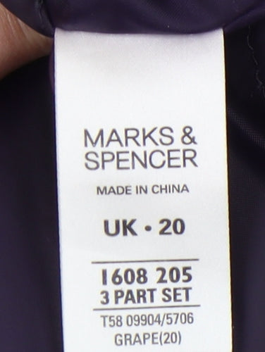 Marks and Spencer Women's Purple Quilted Coat Size 20