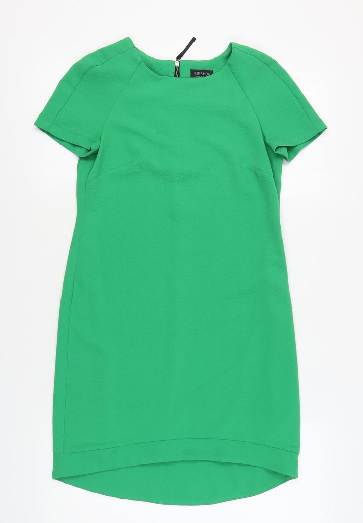 Topshop Women's Green Shift Dress Size 8