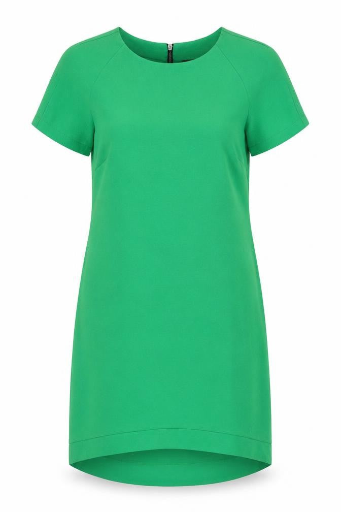 Front view of Topshop Women's Green Shift Dress, size 8