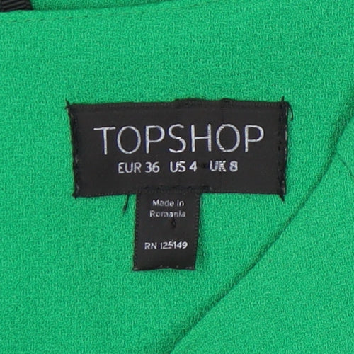 Topshop Women's Green Shift Dress Size 8