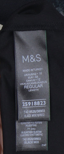 Marks and Spencer Women's Black Tie Dye Sleeveless Dress