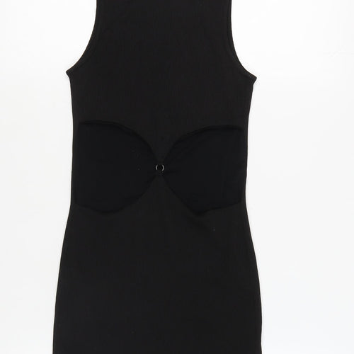 Topshop Women's Black Bodycon Mini Dress Size 8