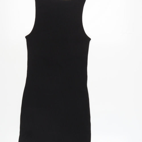 Topshop Women's Black Bodycon Mini Dress Size 8