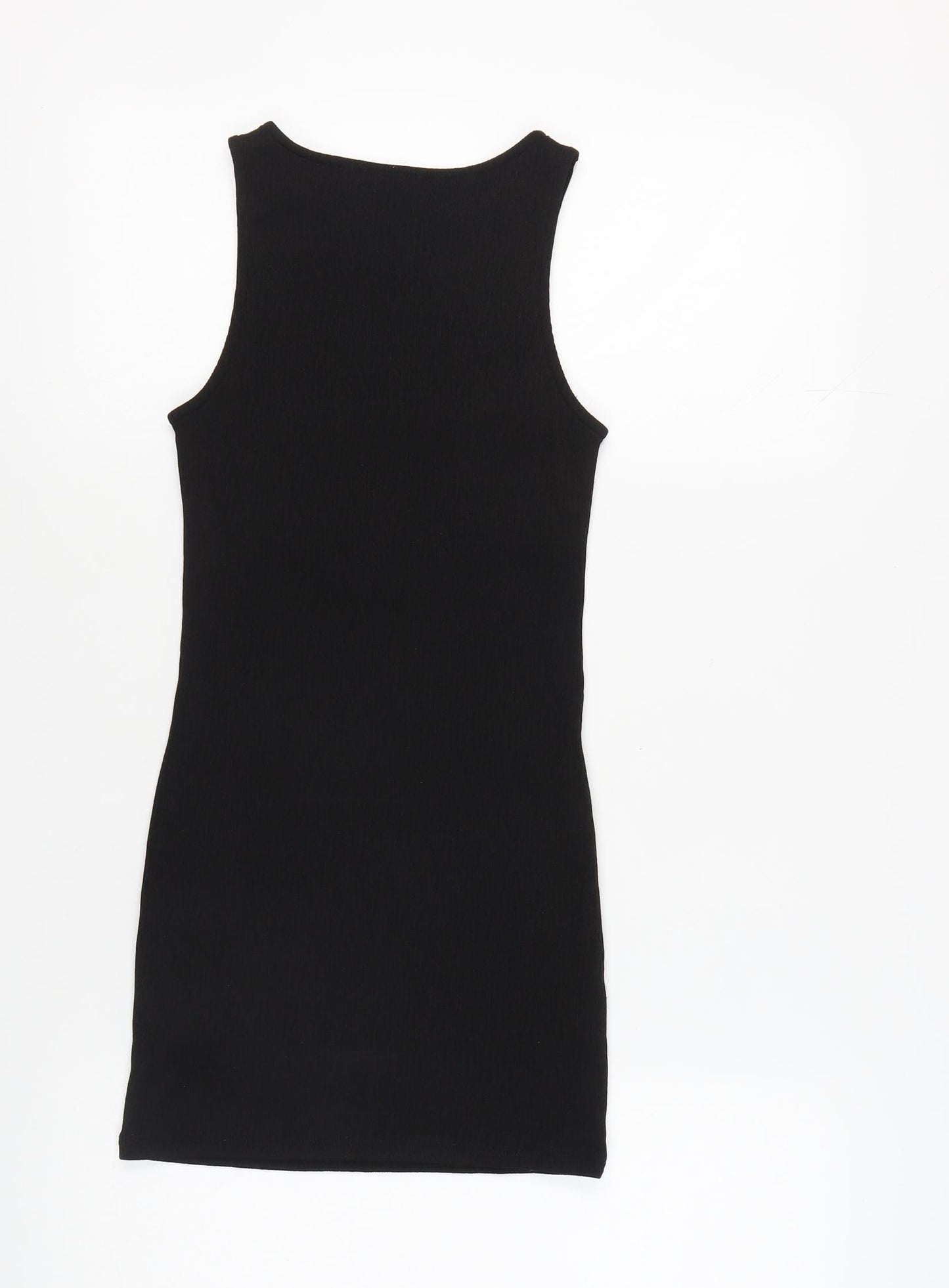 Topshop Women's Black Bodycon Mini Dress Size 8