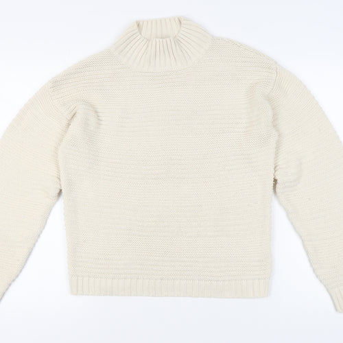 New Look Women's Ivory Roll Neck Pullover S
