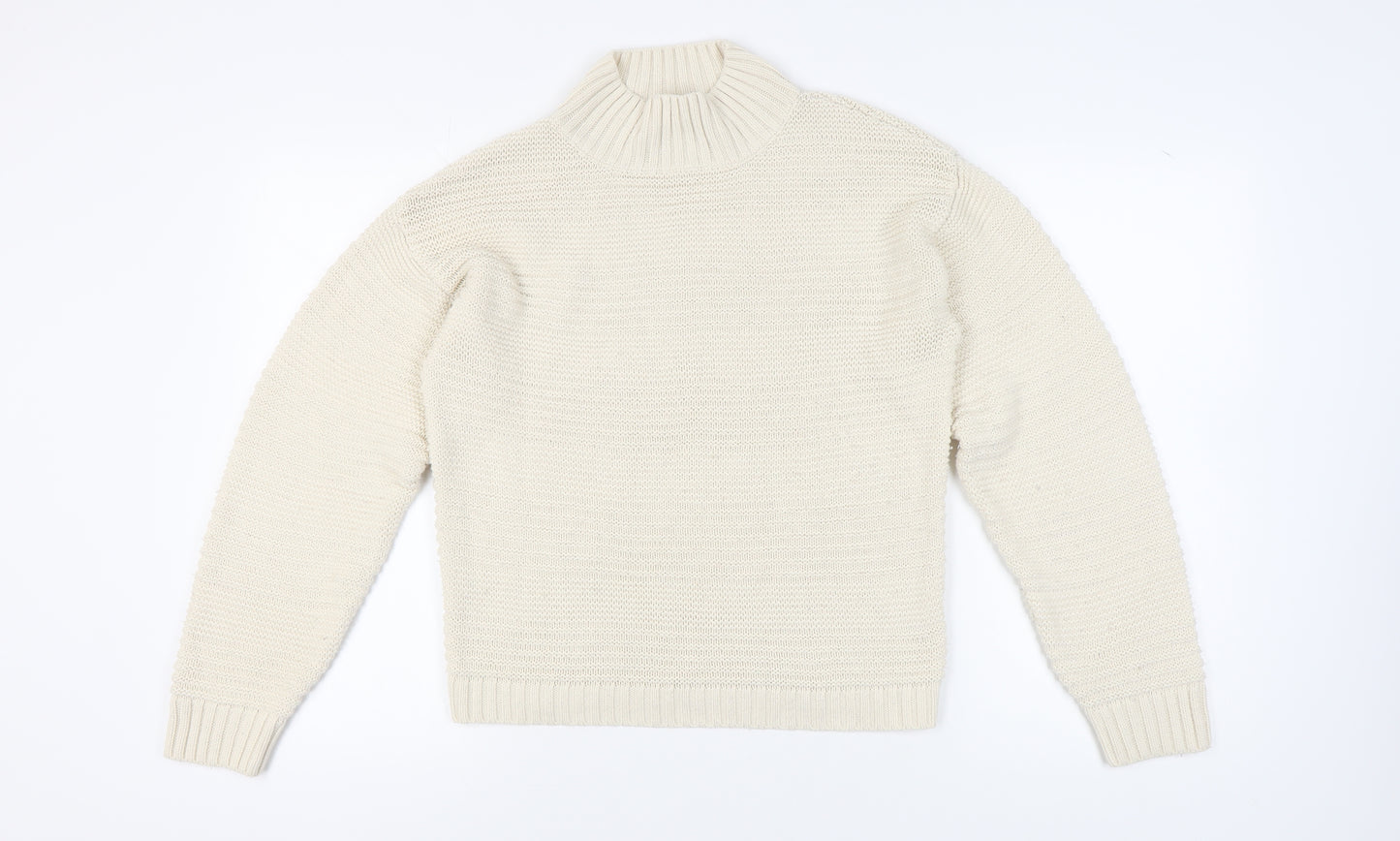 New Look Women's Ivory Roll Neck Pullover S