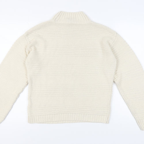 New Look Women's Ivory Roll Neck Pullover S