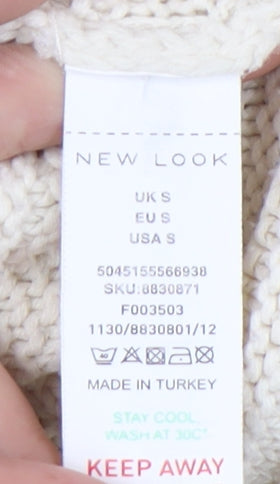New Look Women's Ivory Roll Neck Pullover S