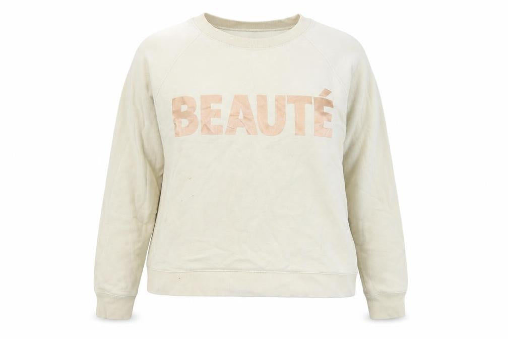 Front view of J.Crew Women’s Ivory Sweatshirt XL - Casual