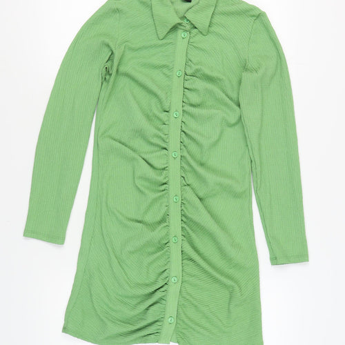 Monki Green Shirt Dress for Women, Size 12