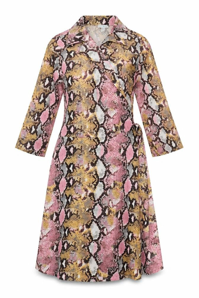 Front view of Blue Vanilla Women's Multicoloured XL Wrap Dress