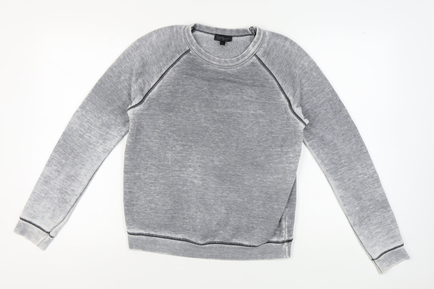Topshop Women's Grey Crew Neck Sweatshirt Size 8