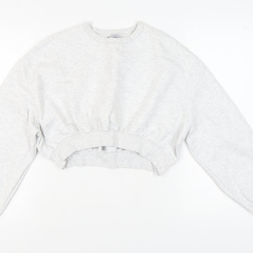 Zara Women's Grey Pullover Sweatshirt Size 8