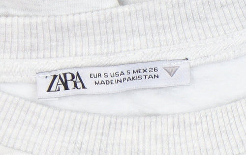 Zara Women's Grey Pullover Sweatshirt Size 8