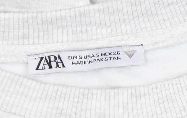 Zara Women's Grey Pullover Sweatshirt Size 8