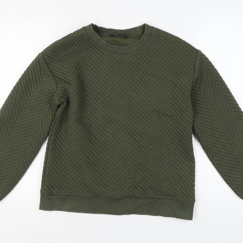 Marks and Spencer Green Chevron Pullover Sweatshirt, Size 8