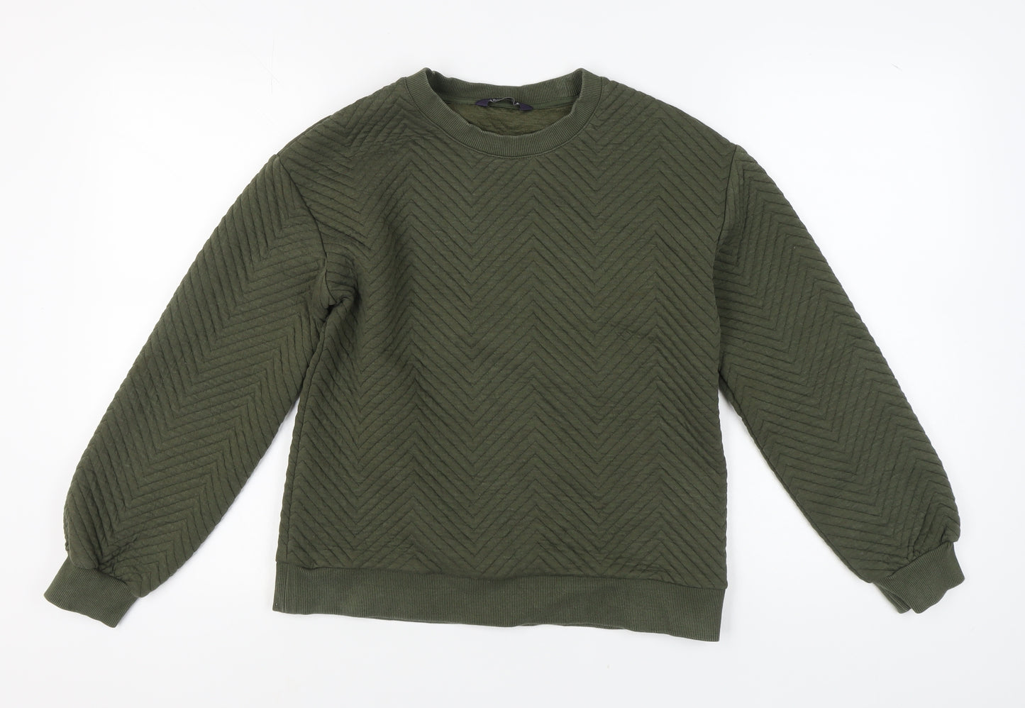 Marks and Spencer Green Chevron Pullover Sweatshirt, Size 8