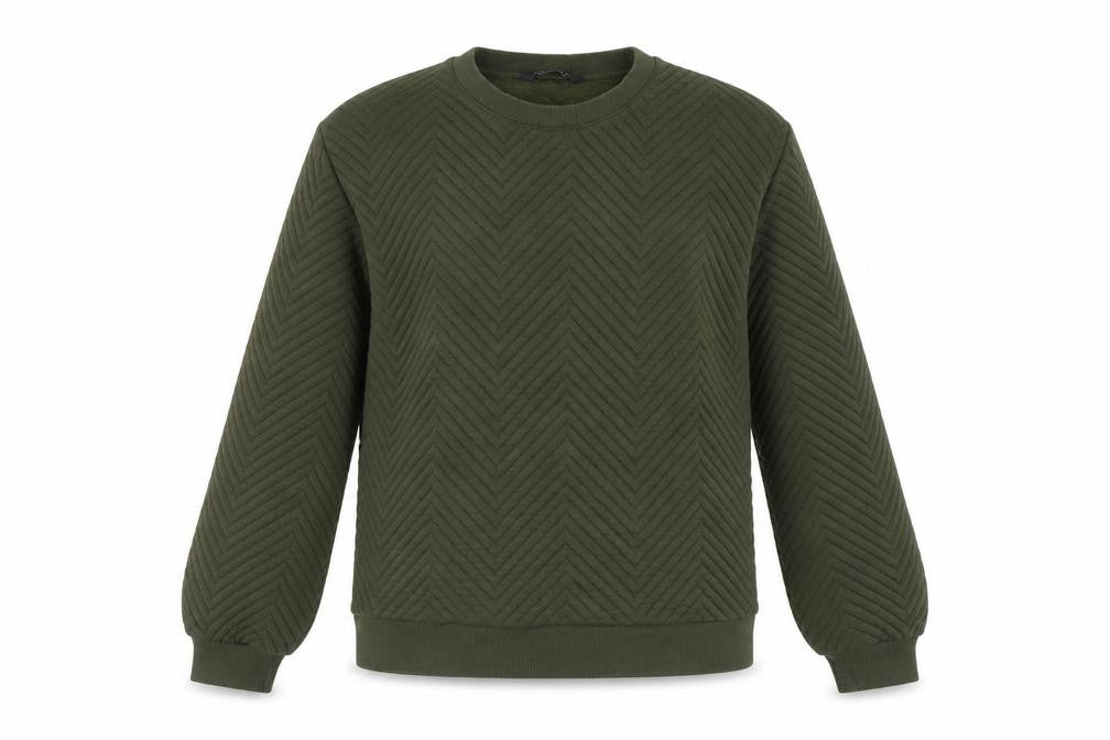Front view of Marks & Spencer Green Chevron Pullover Sweatshirt, size 8