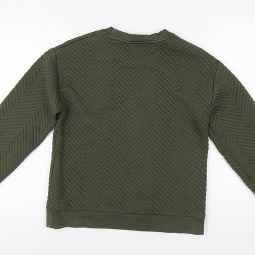 Marks and Spencer Green Chevron Pullover Sweatshirt, Size 8