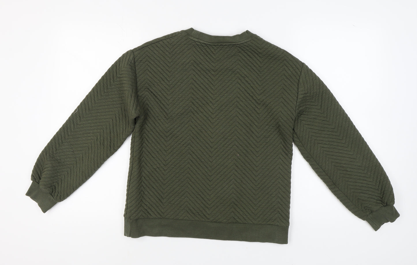 Marks and Spencer Green Chevron Pullover Sweatshirt, Size 8
