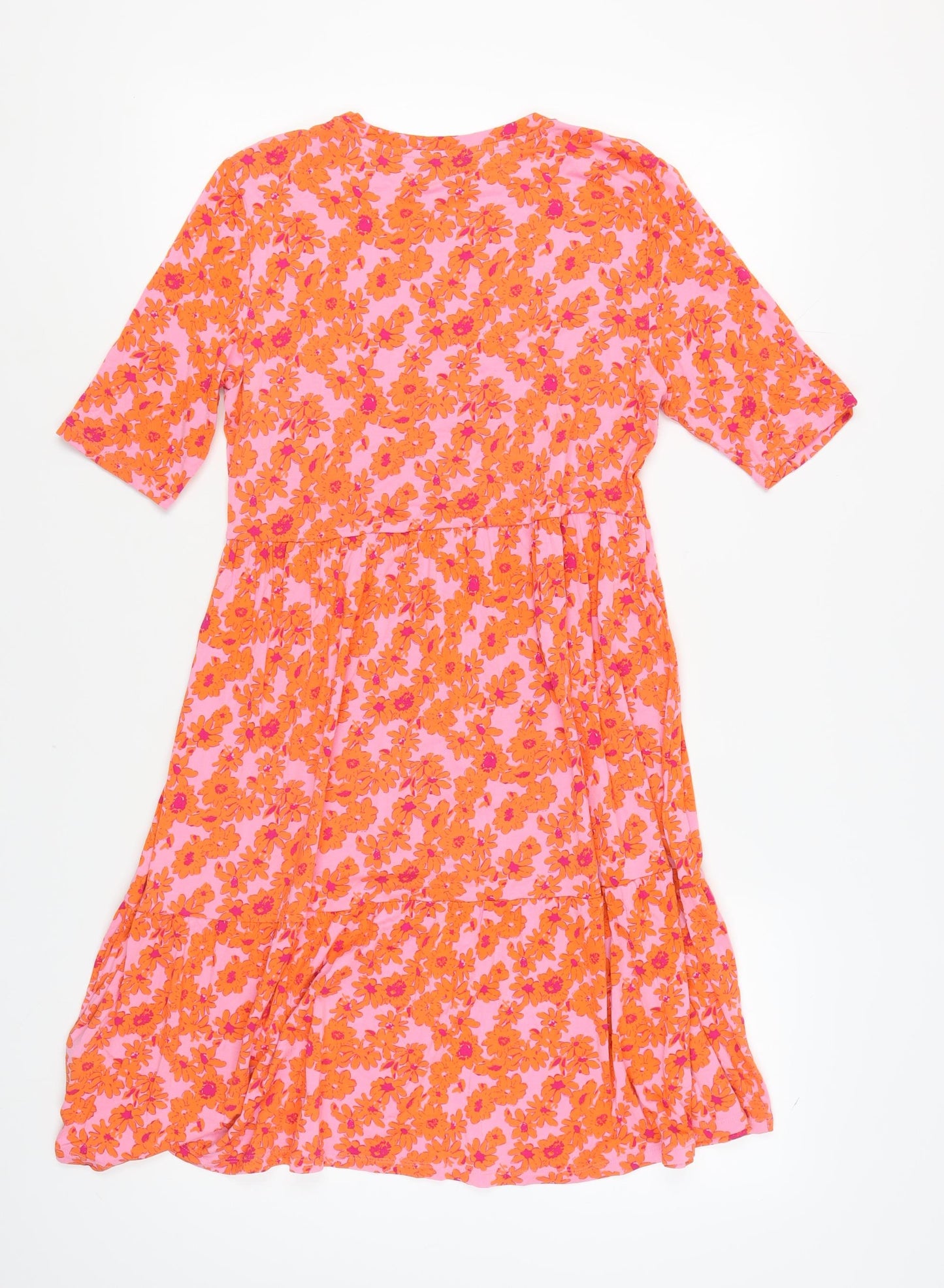 Marks and Spencer Women's Pink Floral Dress, Size 10