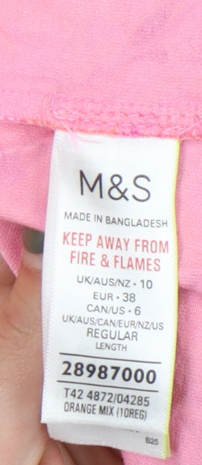Marks and Spencer Women's Pink Floral Dress, Size 10