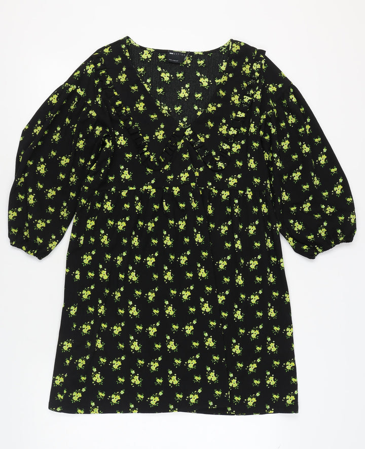 ASOS DESIGN Women's Black Floral Dress Size 10
