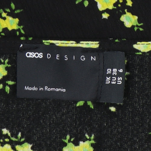 ASOS DESIGN Women's Black Floral Dress Size 10