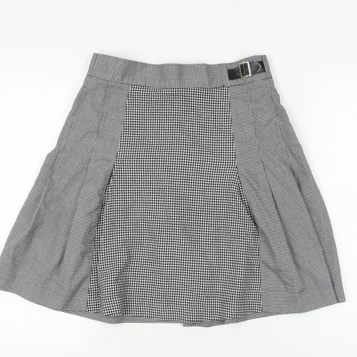 Marks and Spencer Women's Black Houndstooth Skirt Size 12