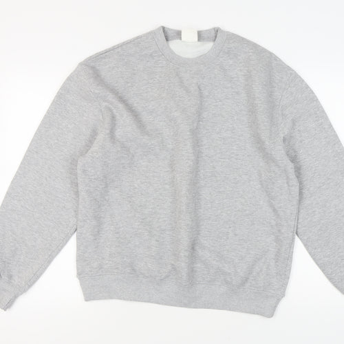 Pull&Bear Unisex Grey Pullover Sweatshirt L Regular