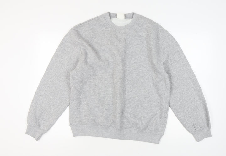 Pull&Bear Unisex Grey Pullover Sweatshirt L Regular