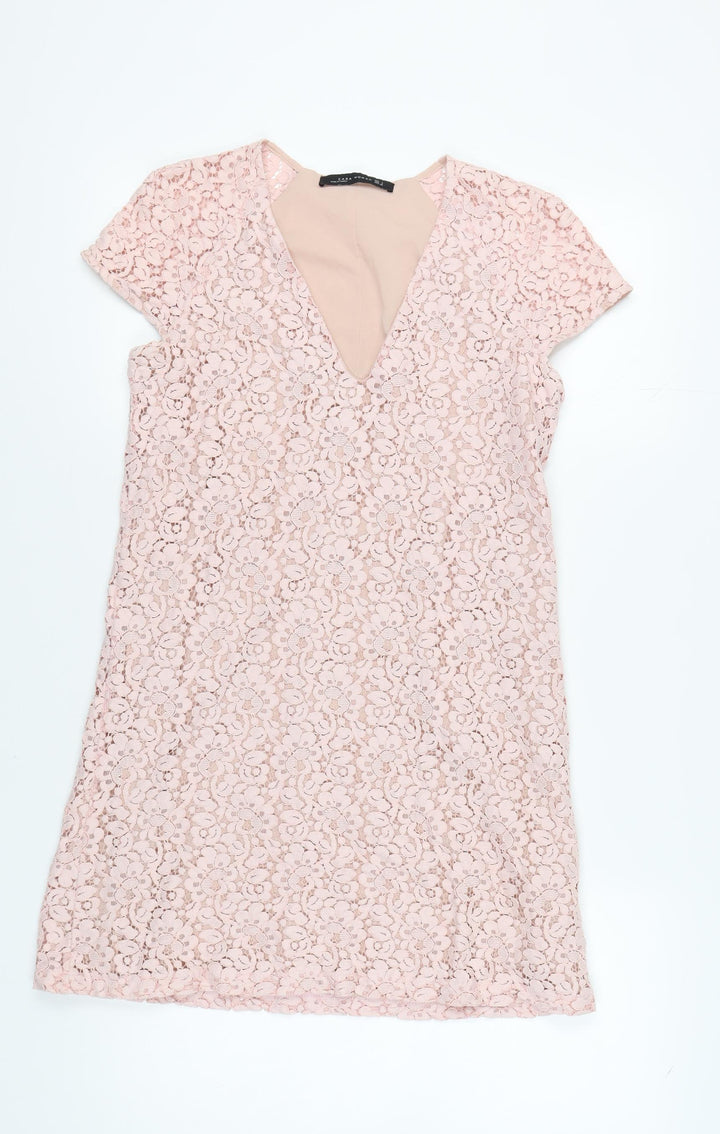 Zara Woman Pink Lace Shift Dress - Women, S, Party