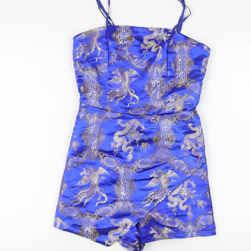 Missguided Women's Blue Playsuit Size 10 - Party Ready