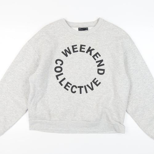 ASOS Design Women's Grey Pullover Sweatshirt Size 8