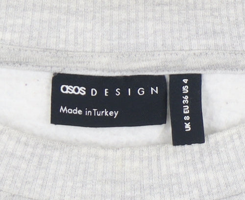 ASOS Design Women's Grey Pullover Sweatshirt Size 8