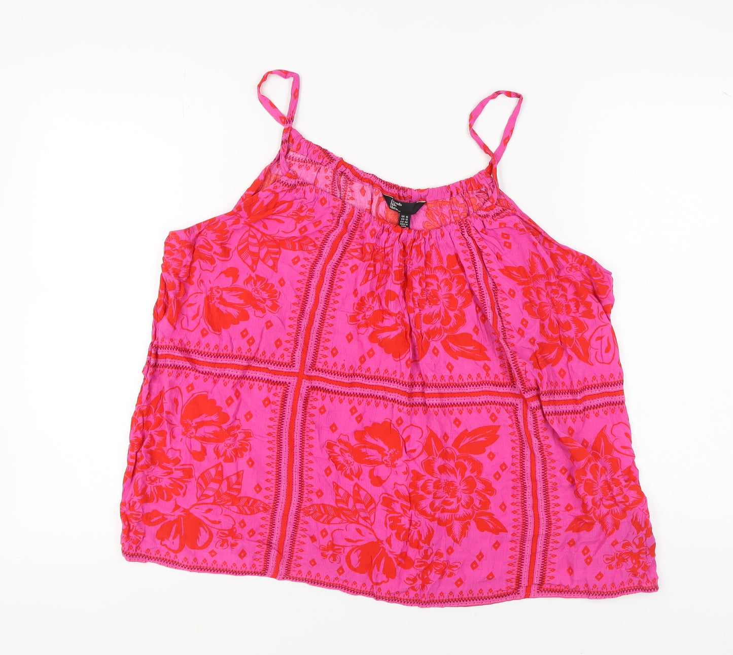 Friends Like These Women's Pink Floral Camisole Tank Size 16