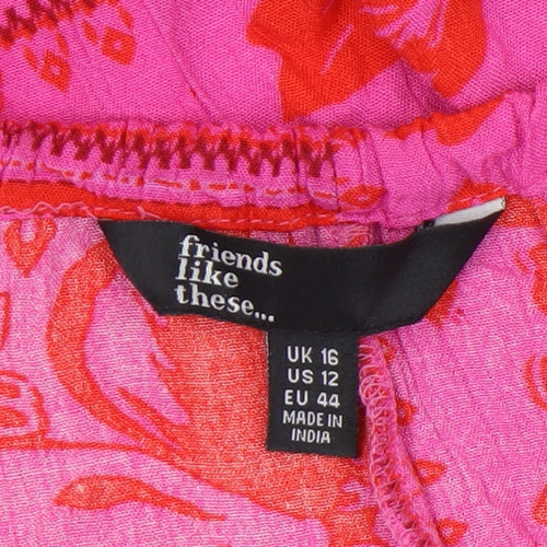 Friends Like These Women's Pink Floral Camisole Tank Size 16