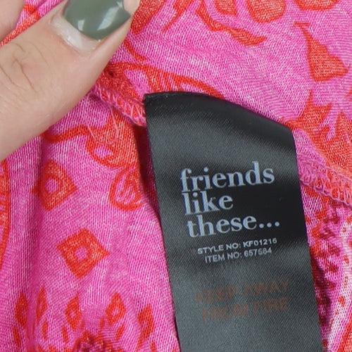 Friends Like These Women's Pink Floral Camisole Tank Size 16