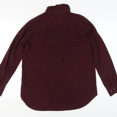 UNIQLO Women's Red Button-Up Shirt, M, Collared Style