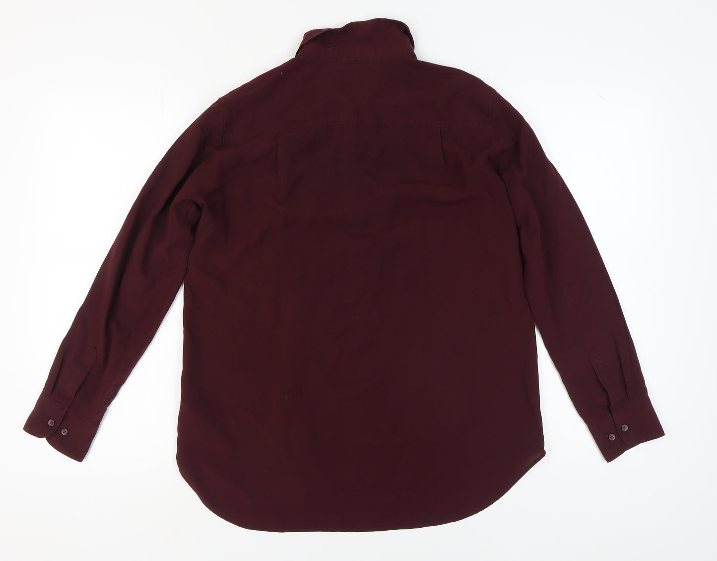 UNIQLO Women's Red Button-Up Shirt, M, Collared Style