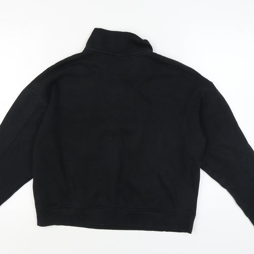Monki Women's Black 2XS Fleece Sweatshirt 1/4 Zip