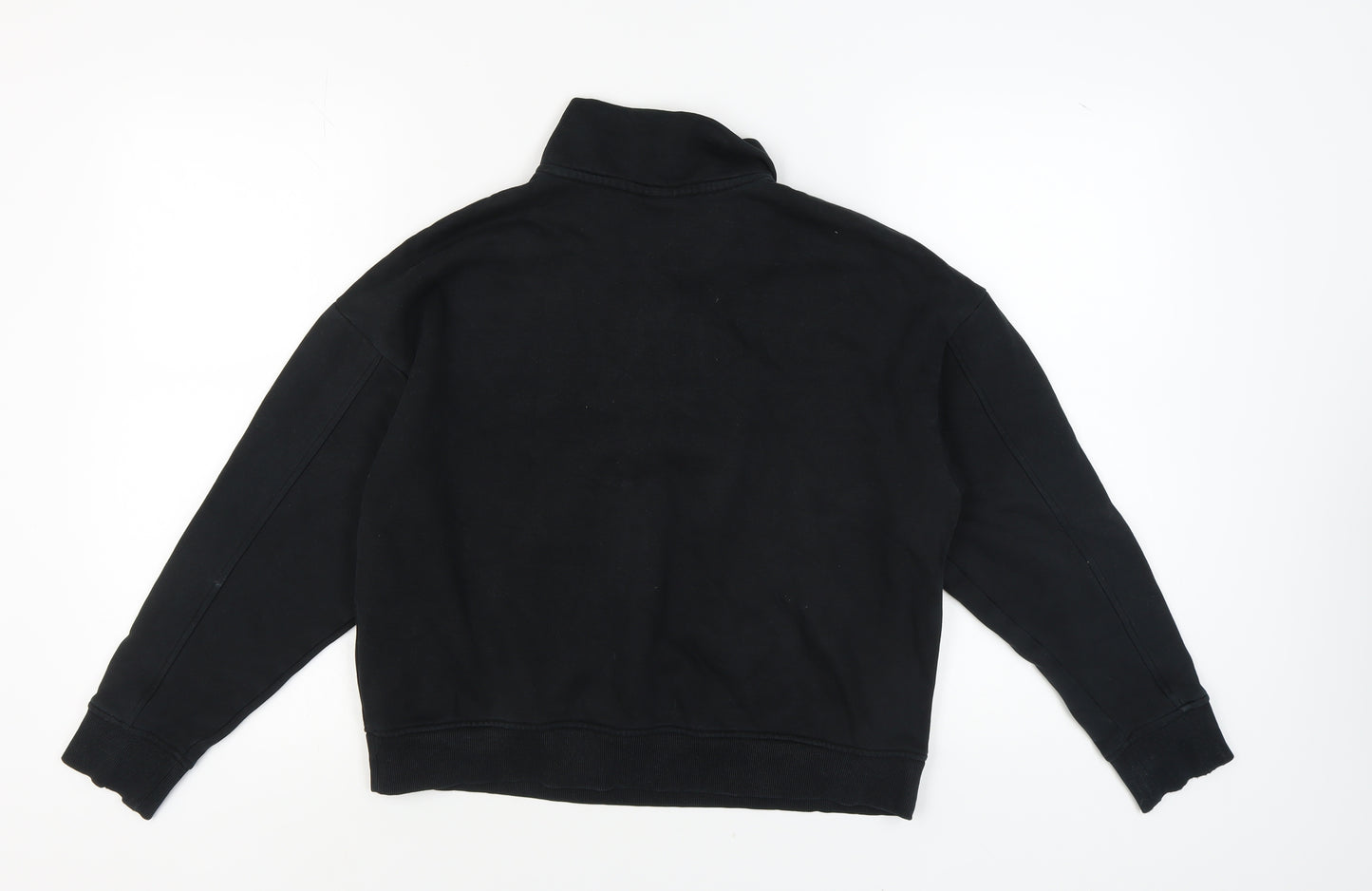 Monki Women's Black 2XS Fleece Sweatshirt 1/4 Zip