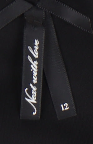 Next Women's Black A-Line Dress, Size 12, Knee Length